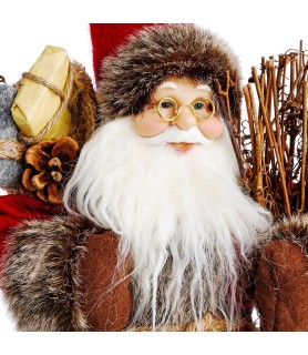 Décoration Père Noël traditionnel marron 30 cm