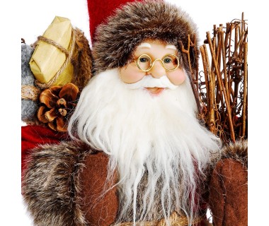 Décoration Père Noël traditionnel marron 30 cm
