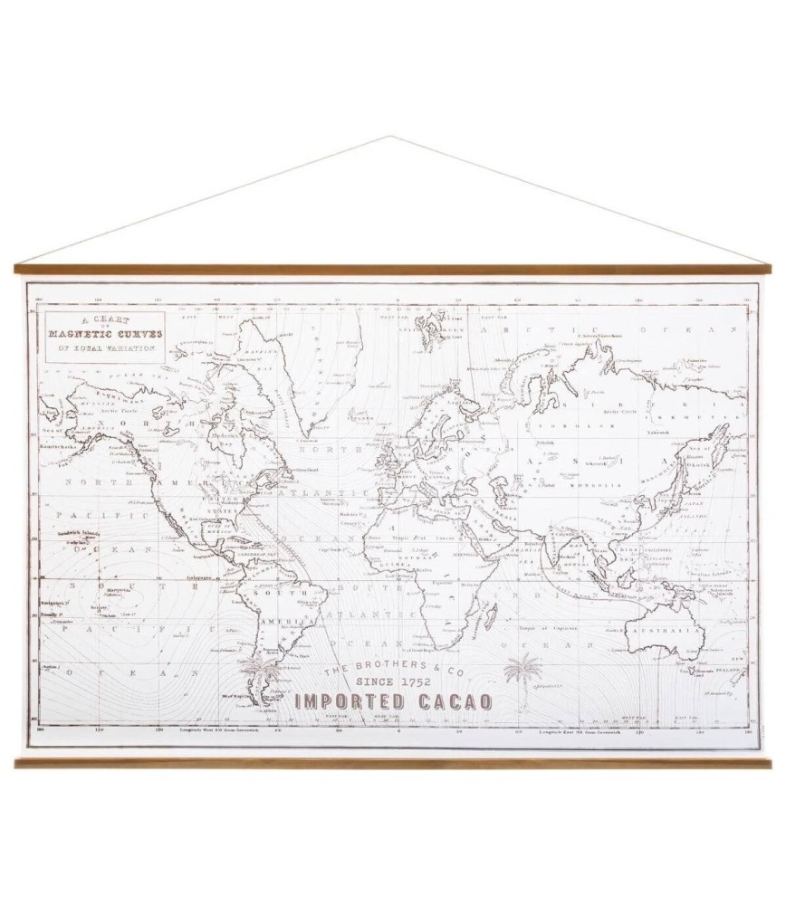 Tableau toile carte du monde rétro 110x73 cm