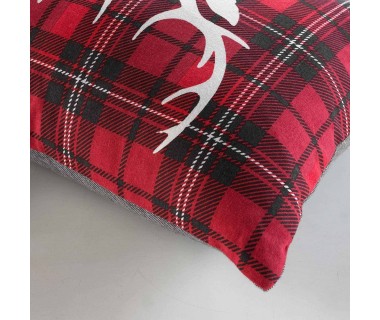 Coussin 30x50 cm chambray Heidi rouge