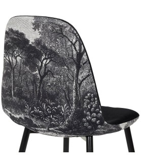 Chaise pieds métal Leaf Black forest