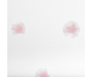Voilage à œillets 140x240 cm Multi Pompons rose
