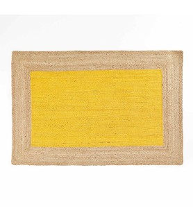 Tapis rectangle 120x180 jute bicolore Napoli jaune