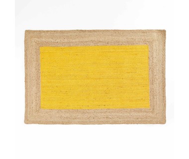 Tapis rectangle 120x180 jute bicolore Napoli jaune