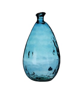 Vase Lou verre recyclé bleu 12L D25 H47