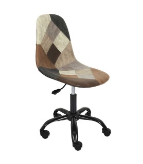 Chaise de bureau patchwork marron