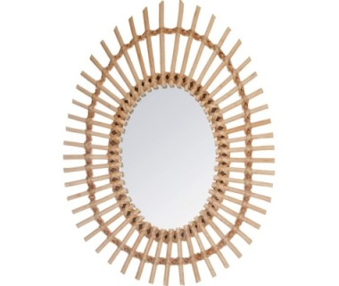 Miroir en rotin oval 43x58 cm