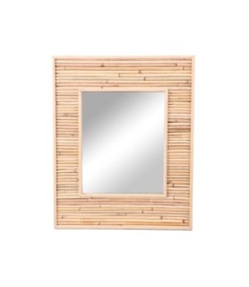 Miroir koné rotin et bambou 45x55 cm