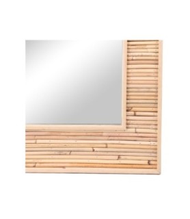 Miroir koné rotin et bambou 45x55 cm
