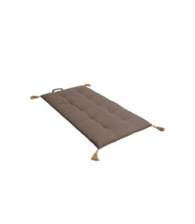Matelas futon pompon jute 60x120 cm vison coton