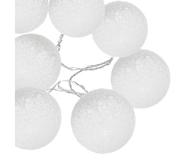 Guirlande LED solaire 10 boules blanches
