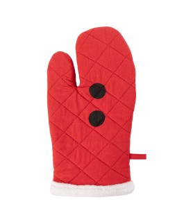 Gant et manique Père Noël rouge coton