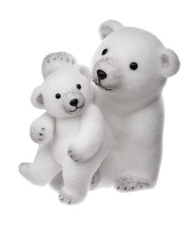 Décoration ours avec bébé 28 cm