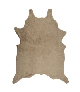 Tapis forme peau de bête imitation fourrure taupe 120x158 cm