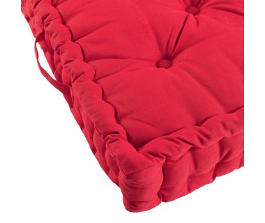 Coussin de sol 45x45 cm Panama rouge coton
