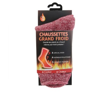 Chaussettes Mega Thermo mixte hiver rouge 35/38