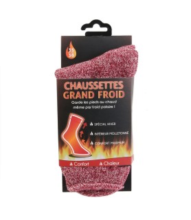 Chaussettes Mega Thermo mixte hiver rouge 39/42