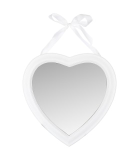 Miroir cœur ruban Alexia blanc
