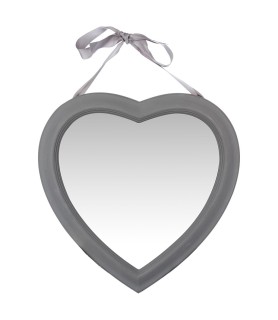 Miroir cœur ruban Alexia gris