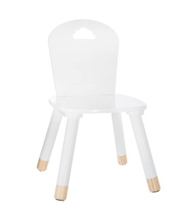 Chaise douceur blanche pour enfant en bois