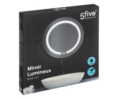 Miroir lumineux LED rond tactile