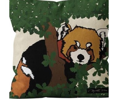 Housse de coussin Safari Panda Roux 40x40 cm