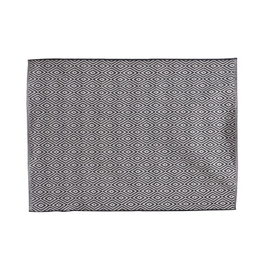 Tapis rectangle losanges noir blanc 120x170 cm