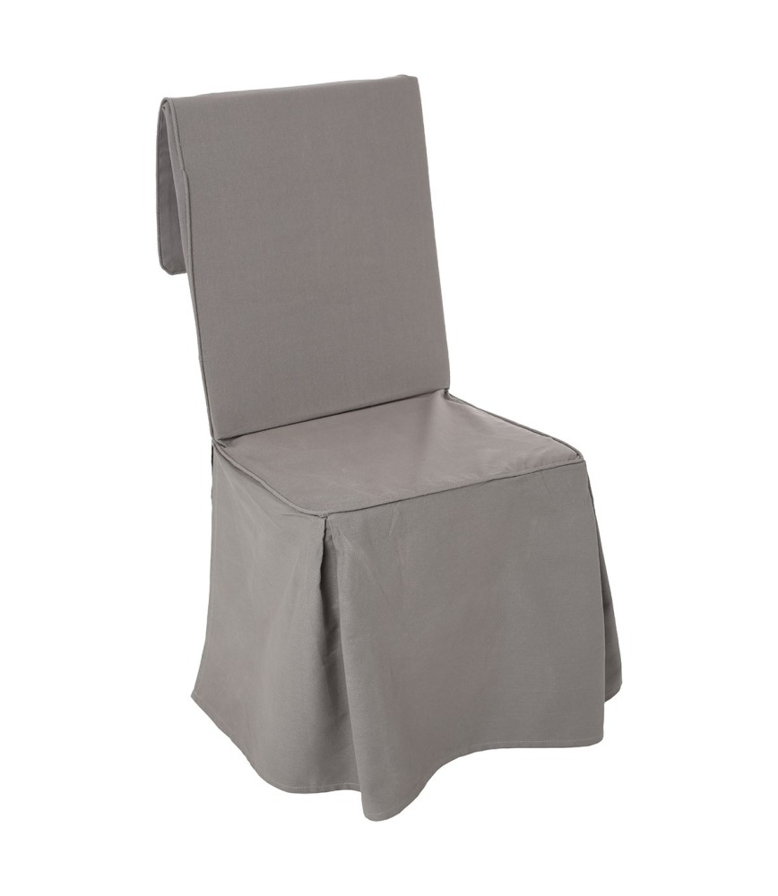 Housse de chaise coton gris