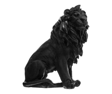 Sculpture lion en résine H31 noir