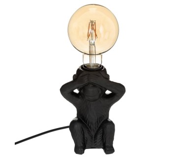Lampe socle céramique singe yeux noir H17