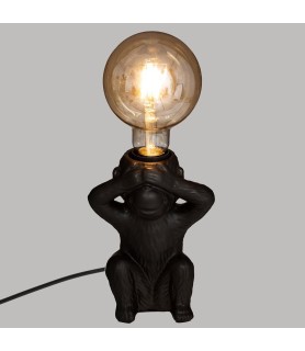Lampe socle céramique singe yeux noir H17