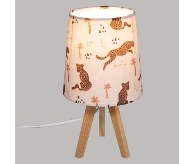 Lampe en bois Panthère H23.5 cm