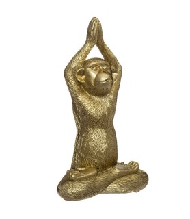 Objet résine singe yoga doré 17 cm X3