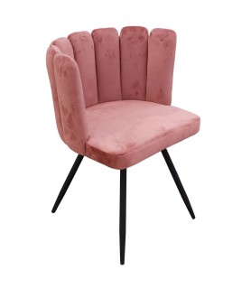 Chaise velours Ariel rose
