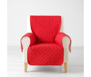 Protège fauteuil matelassé uni Lounge rouge