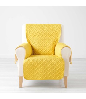 Protège fauteuil matelassé uni Lounge jaune