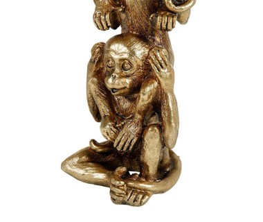 Tour singe déco céramique dorée